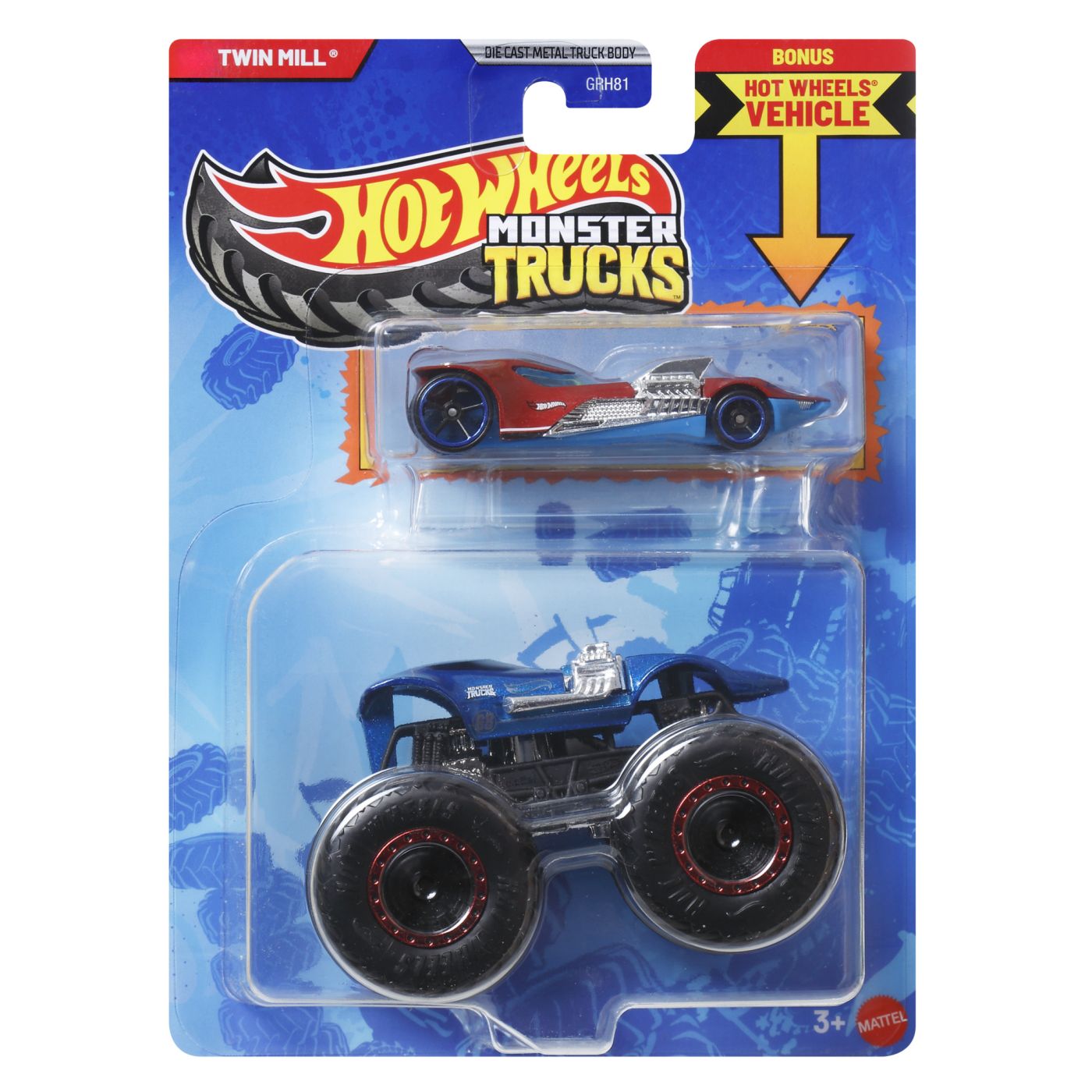 Hot Wheels Monster Truck Si Masinuta Metalica Twin Mill