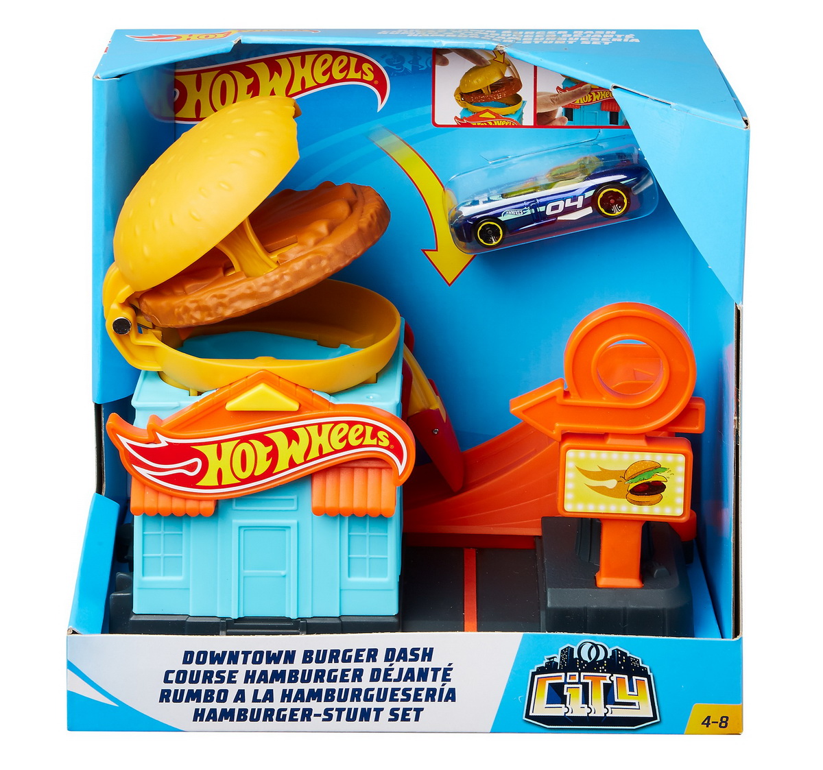 Hot Wheels Pista Burger Cu Masinuta Inclusa