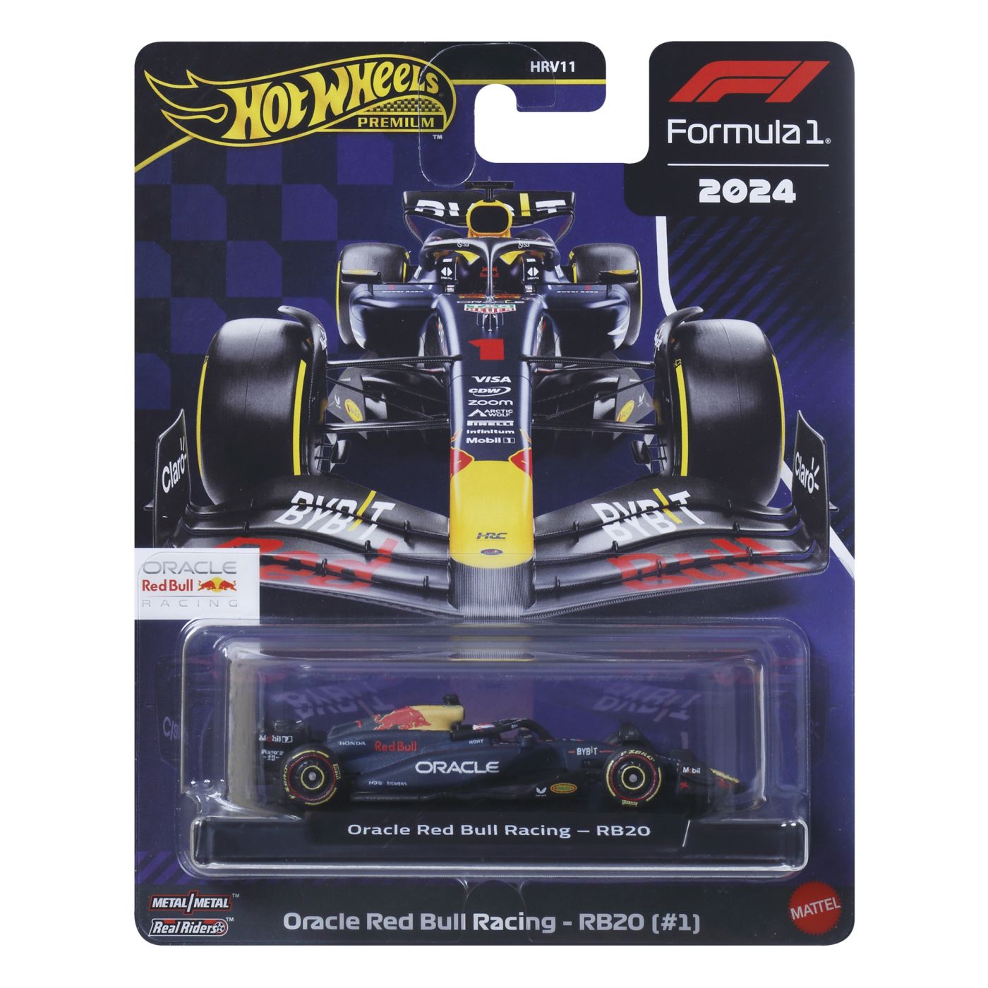 Hot Wheels Premium Real Riders Formula 1 2024 Oracle Red Bull Racing RB20 Numarul 1 Scara 1 La 64