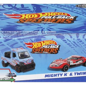 HOT WHEELS SET 2 MASINUTE METALICE PULL BACK MIGHTY K SI TWIN MILL 1:43