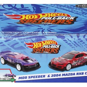 HOT WHEELS SET 2 MASINUTE METALICE PULL BACK MOD SPEEDER SI 2004 MAZDA RX8 CUSTOM 1:43