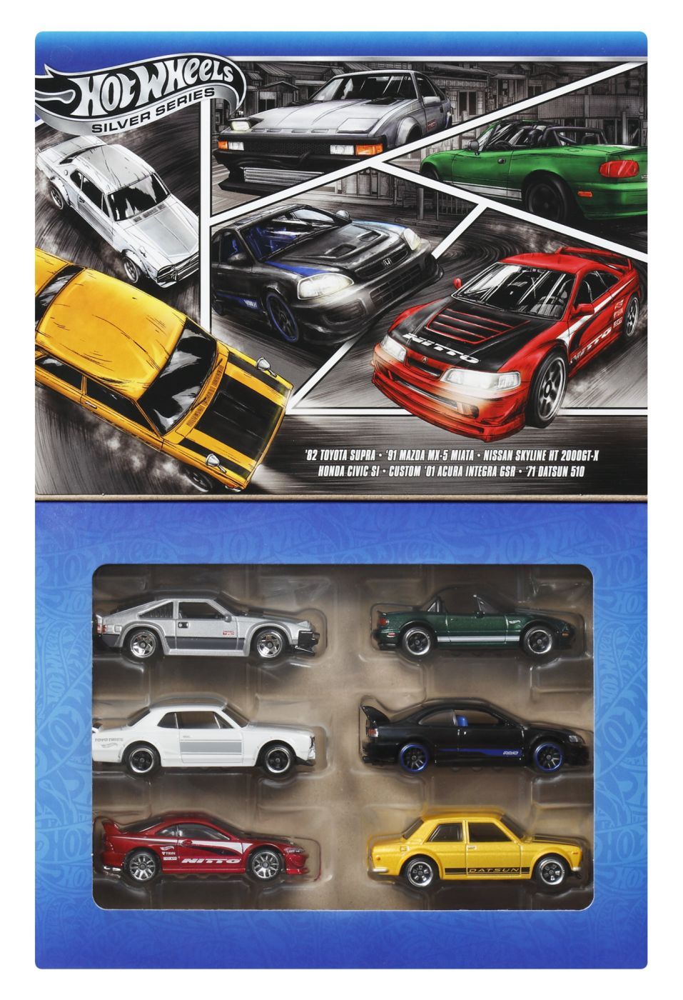 Hot Wheels Silver Series Set 6 Masinute Metalice Tematica Japoneza