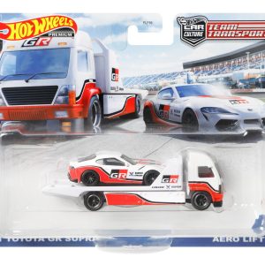 HOT WHEELS TRANSPORTATOR AERO LIFT CU MASINUTA TOYOTA 21' GR SUPRA SCARA 1:64