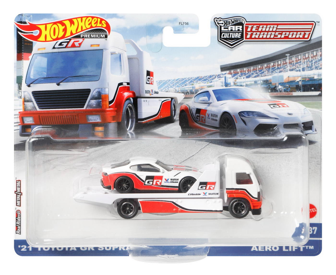 Hot Wheels Transportator Aero Lift Cu Masinuta Toyota 21' Gr Supra Scara 1:64
