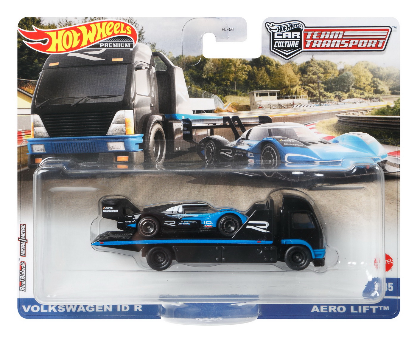 Hot Wheels Transportator Aero Lift Negru Cu Masinuta Volkswagen Id R Scara 1:64