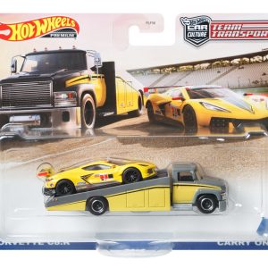 HOT WHEELS TRANSPORTATOR CARRY ON CU MASINUTA CORVETTE C8.R SCARA 1:64
