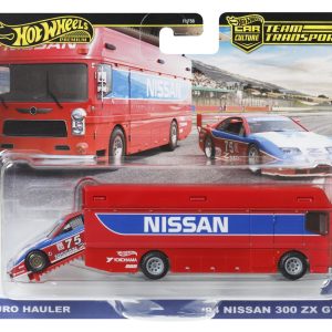 HOT WHEELS TRANSPORTATOR EURO HAULER CU MASINUTA NISSAN 300 ZX GTS SCARA 1:64