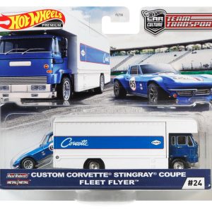 HOT WHEELS TRANSPORTATOR FLEET FLYER CU MASINUTA CUSTOM CORVETTE STINGRAY COUPE SCARA 1:64