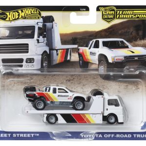 HOT WHEELS TRANSPORTATOR FLEET STREET CU MASINUTA TOYOTA OFF ROAD TRUCK SCARA 1:64