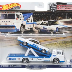 HOT WHEELS TRANSPORTATOR FORD C-800 CU MASINUTA FORD GALAXIE 65 SCARA 1:64