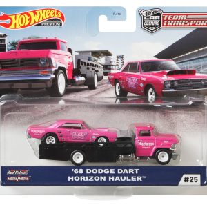 HOT WHEELS TRANSPORTATOR HORIZON HAULER CU MASINUTA DODGE DART 68' SCARA 1:64