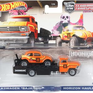 HOT WHEELS TRANSPORTATOR HORIZONT HAULER CU MASINUTA VOLKSWAGEN BAJA BUG SCARA 1:64