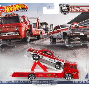 HOT WHEELS TRANSPORTATOR MERCURY COMET CYCLONE 65' CU MASINUTA FORD C-800 SCARA 1:64