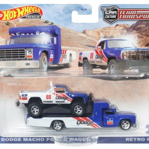 HOT WHEELS TRANSPORTATOR RETRO RIG CU MASINUTA DODGE MACHO POWER WAGON SCARA 1:64