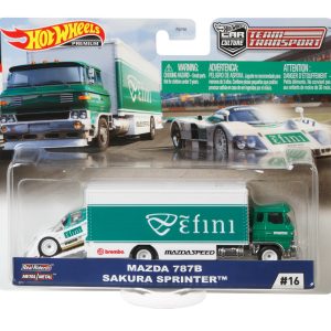 HOT WHEELS TRANSPORTATOR SAKURA SPRINTER CU MASINUTA MAZDA 787B SCARA 1:64