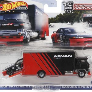 HOT WHEELS TRANSPORTATOR SAKURA SPRINTER CU MASINUTA NISSAN SKYLINE GT-R SCARA 1:64