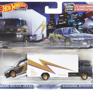 HOT WHEELS TRANSPORTATOR SAKURA SPRINTER CU MASINUTA NISSAN SILVIA SCARA 1:64