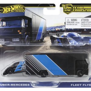 HOT WHEELS TRANSPORTATOR SAUBER MERCEDES C9 CU MASINUTA FLEET FLYER SCARA 1:64