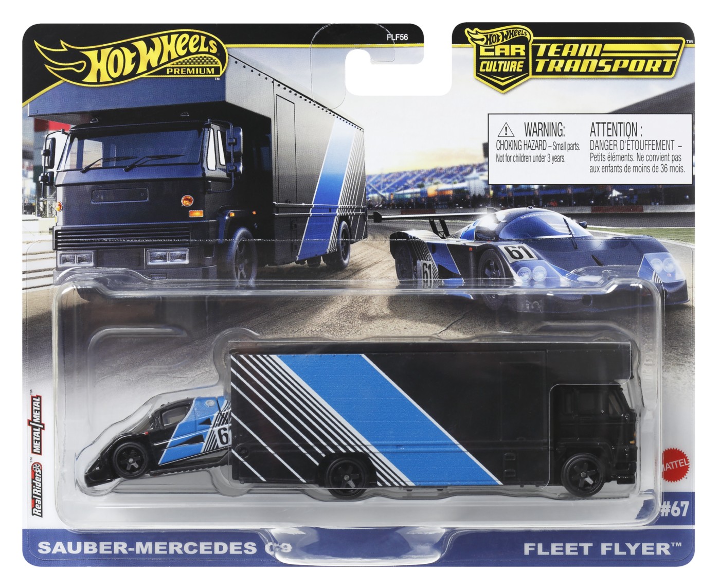 Hot Wheels Transportator Sauber Mercedes C9 Cu Masinuta Fleet Flyer Scara 1:64