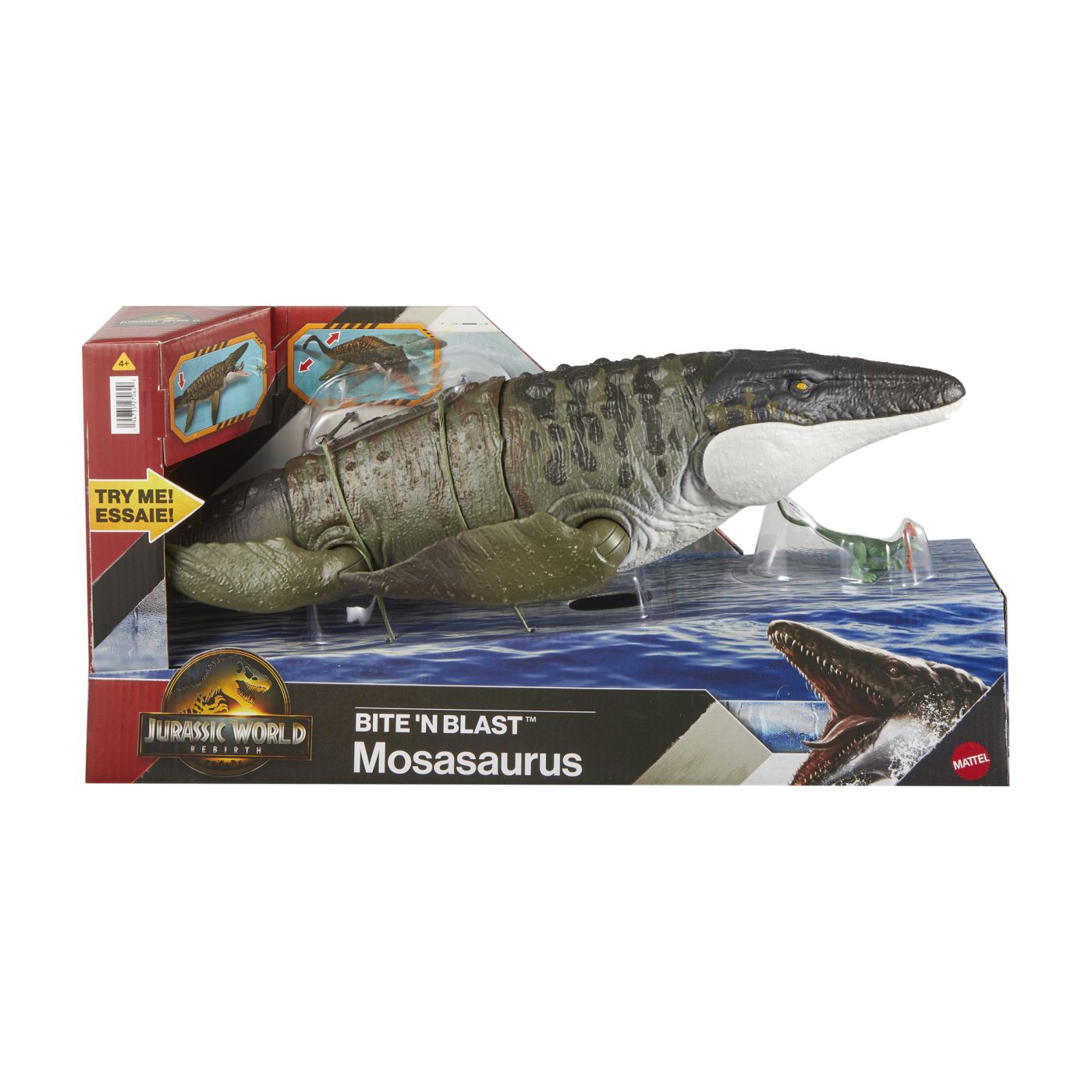 Jurassic World Rebirth Bite N Blast Dinozaur Mosasaurus Interactiv Cu Miscari Si Functie Speciala 50CM