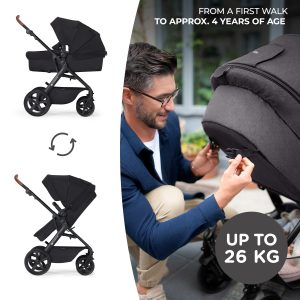KINDERKRAFT MULTIFUNCTIONAL STROLLER A TOUR 3IN1 MINK PRO BLACK