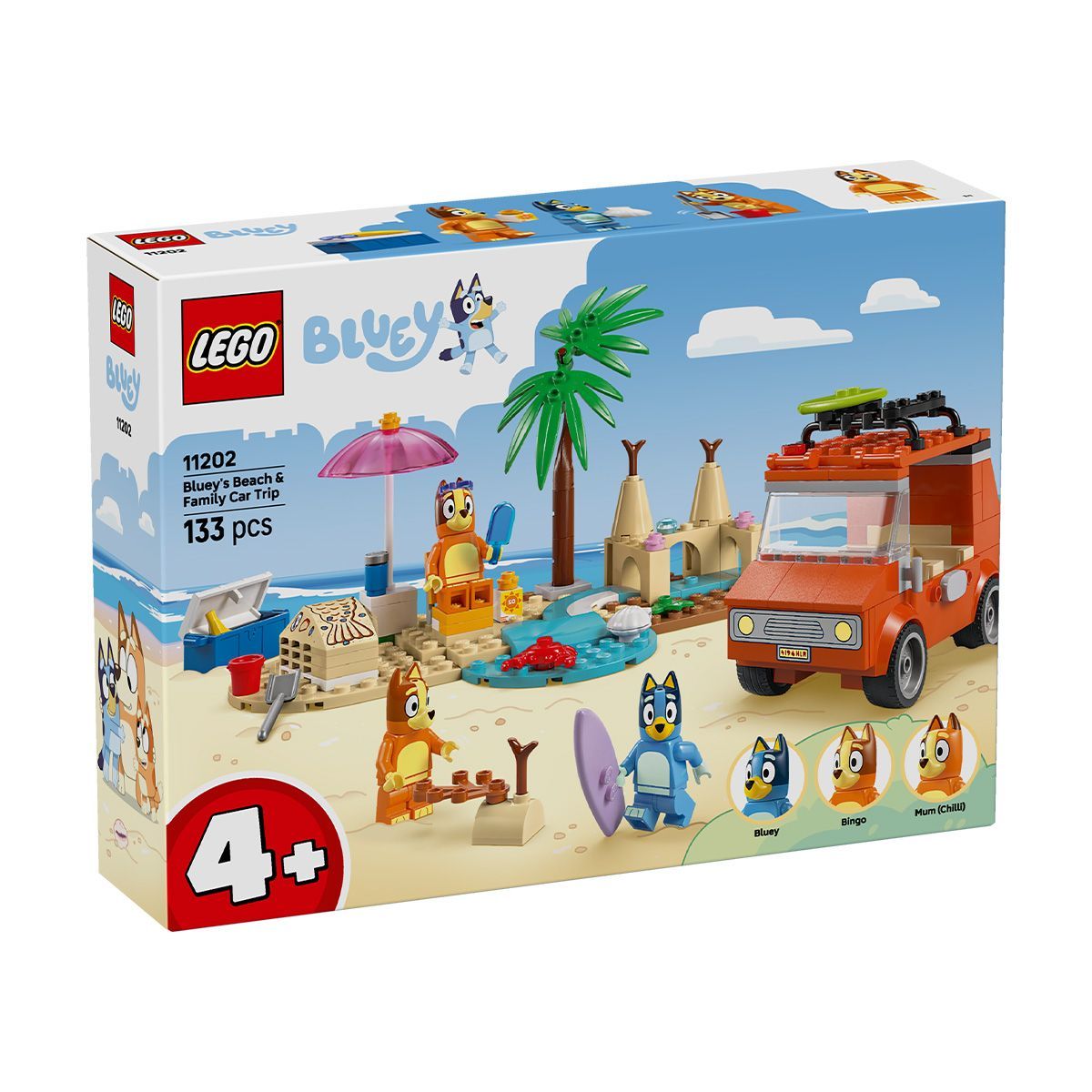LEGO Bluey Calatoria Familiei Lui Blue Cu Masina La Plaja 11202