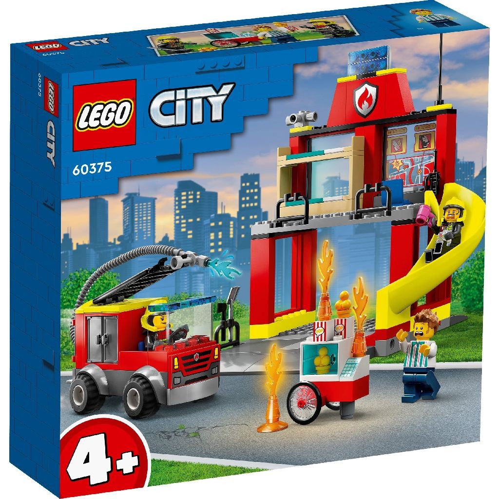 LEGO City Statia Si Masina De Pompieri 60375