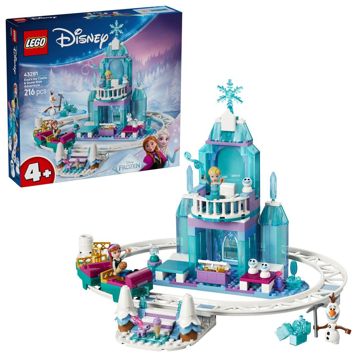 LEGO Disney Frozen Aventura Cu Sania Pe Sine La Castelul De Gheata Al Elsei 43281