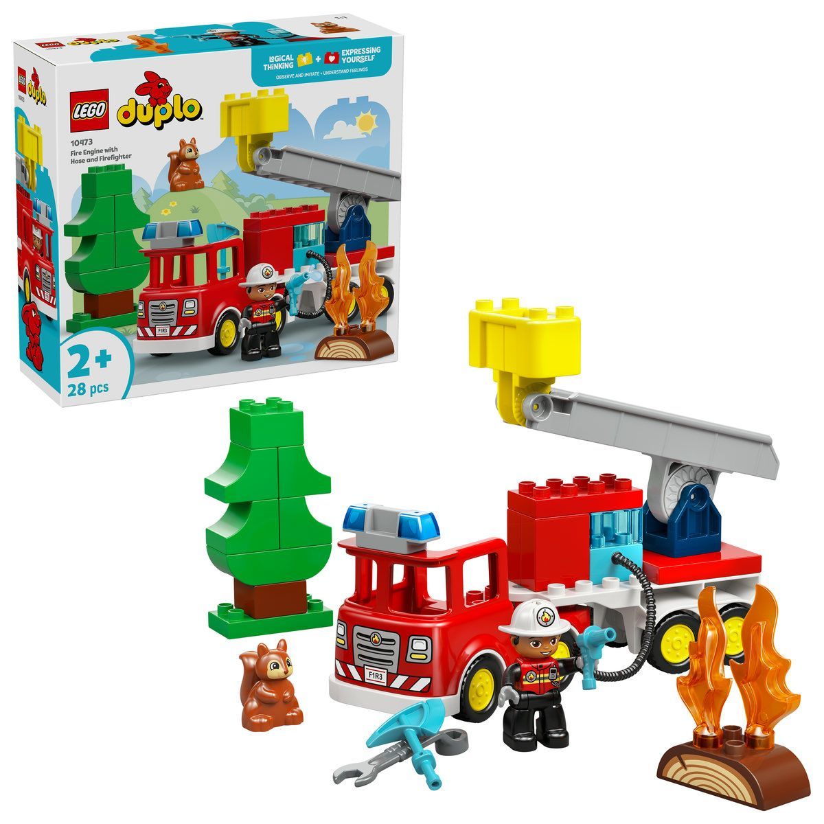 LEGO DUPLO CAMION DE POMPIERI CU FURTUN SI POMPIER 10473
