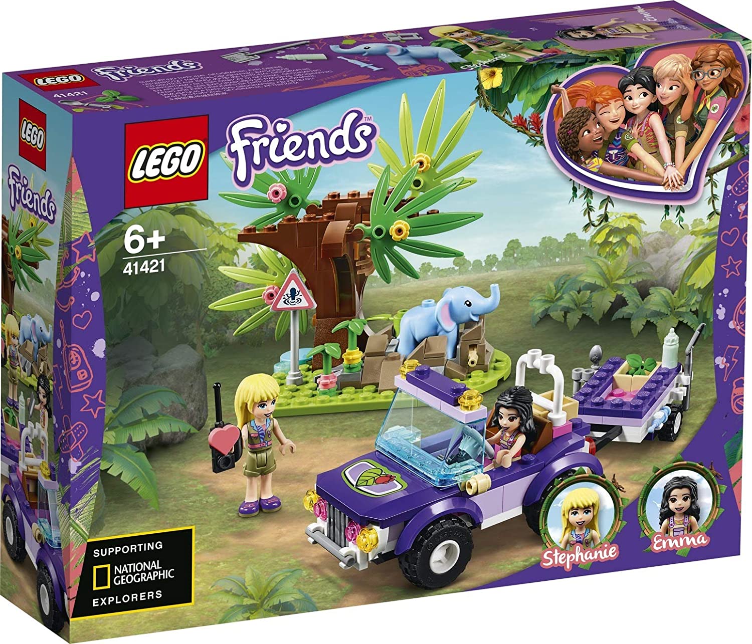 LEGO Friends Salvarea Puiului De Elefant Din Jungla 41421
