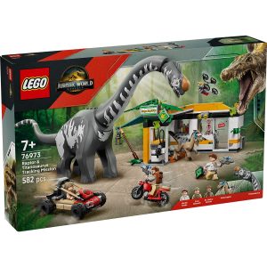 LEGO JURASSIC WORLD RENASTEREA MISIUNE DE URMARIRE A UNUI VELOCIRAPTOR SI A UNUI TITANOSAURUS 76973