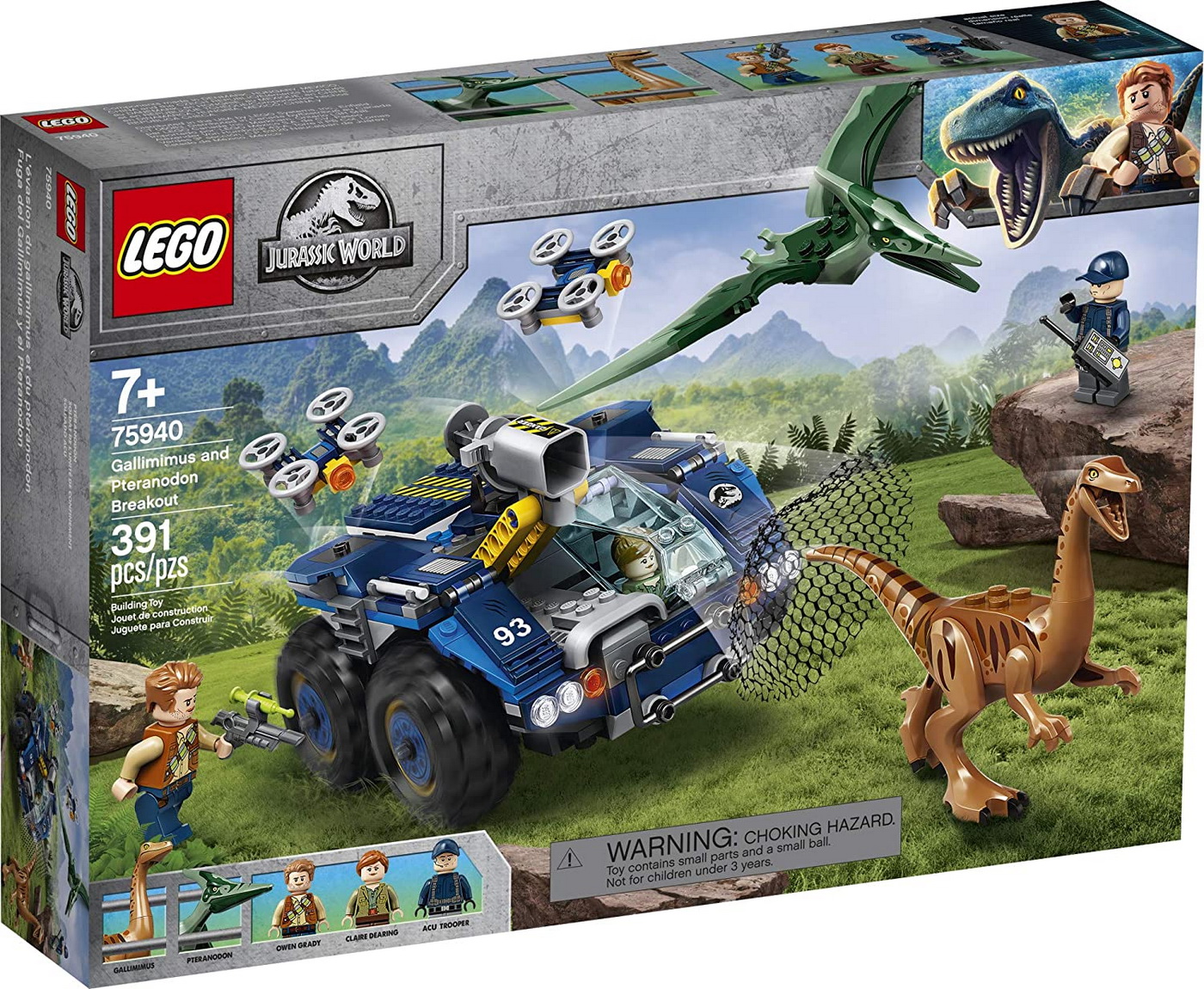 LEGO JURASSIC WORLD VELOCIRAPTOR: MISIUNE DE SALVARE CU BIPLANUL 75940