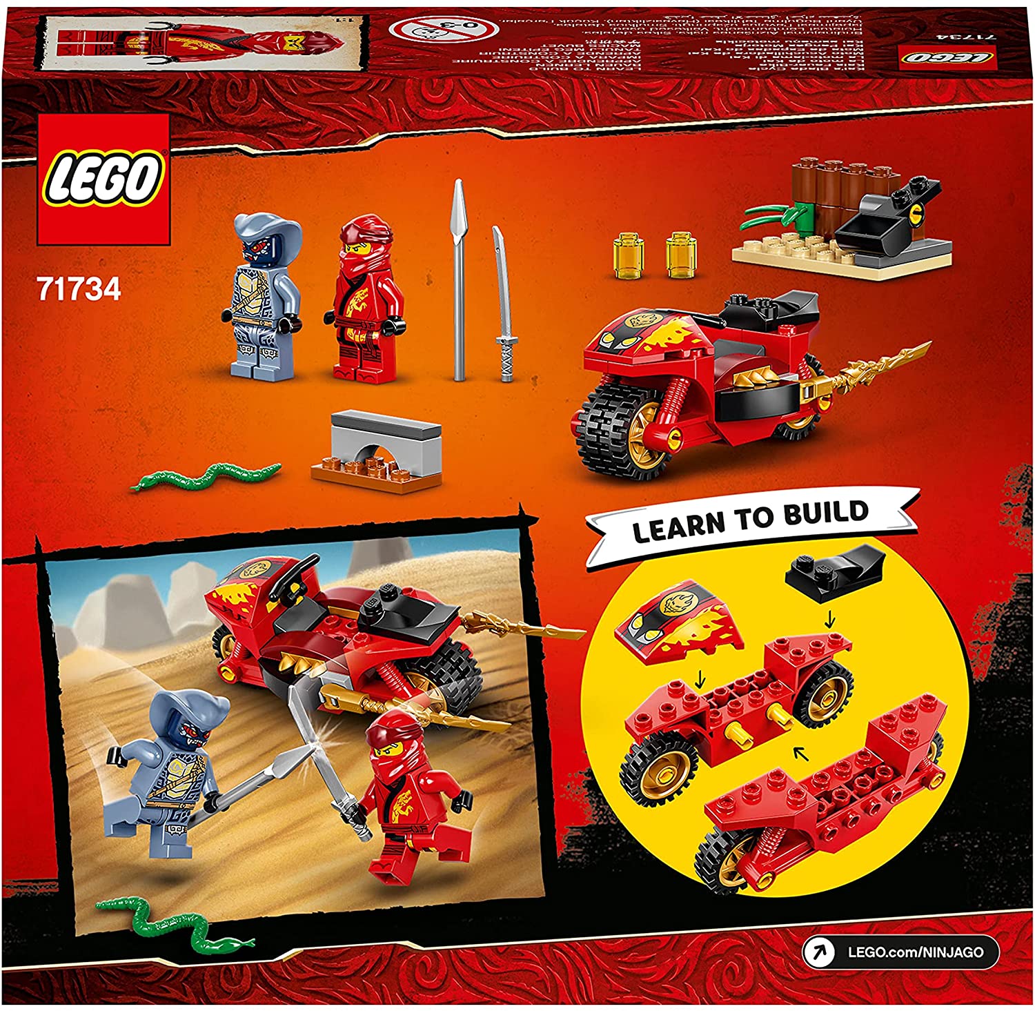 LEGO NINJAGO MOTOCICLETA BLADE A LUI KAI 71734