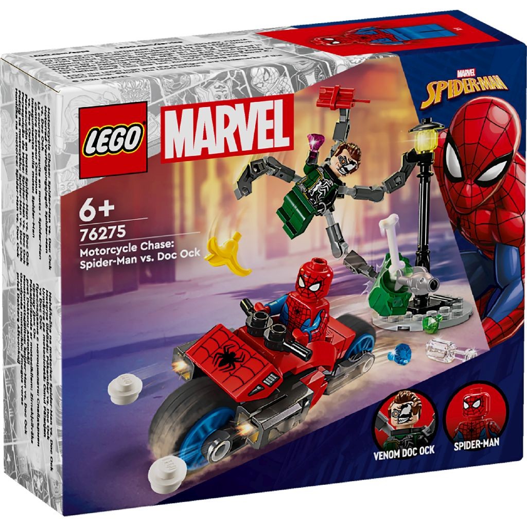 LEGO Super Heroes Urmarire Pe Motocicleta Omul Paianjen Vs Doc Ock 76275