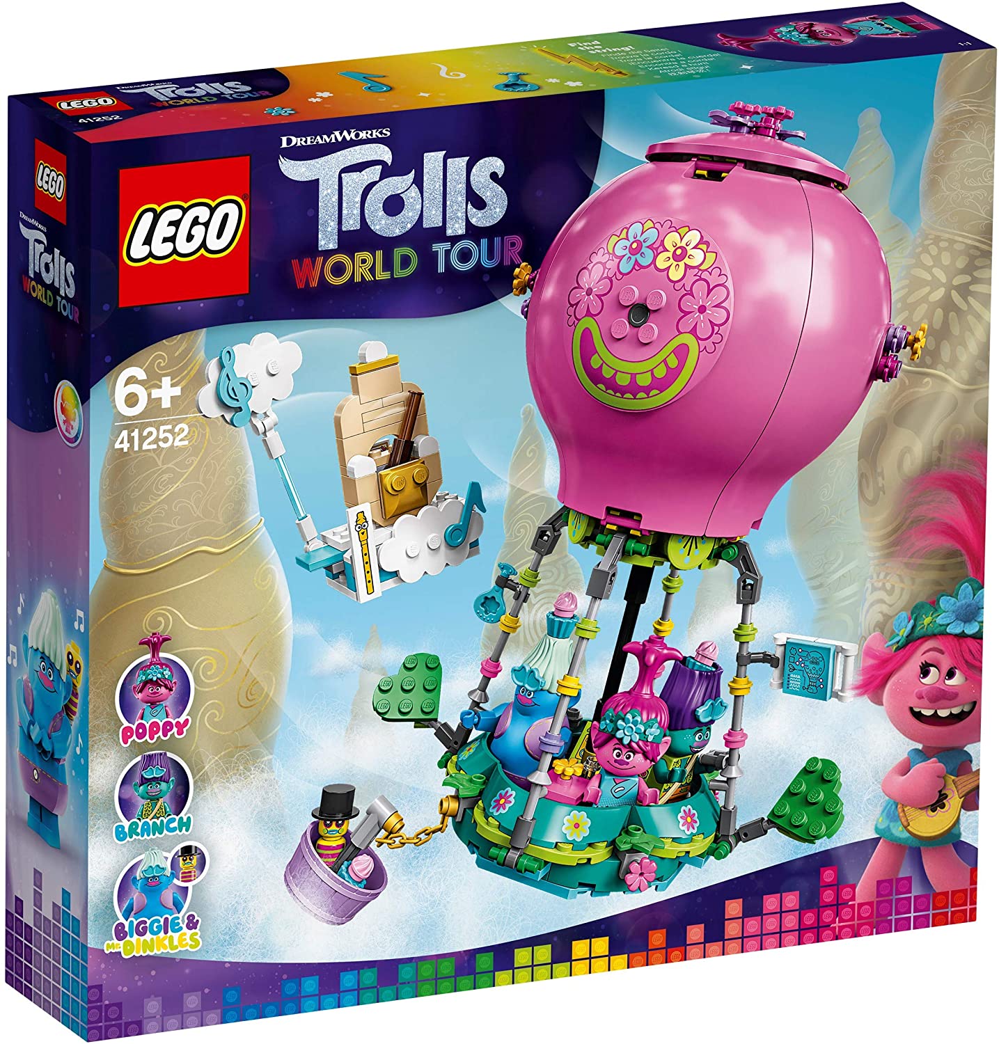 LEGO Trolls World Tour Aventura Lui Poppy Cu Balonul Cu Aer Cald 41252