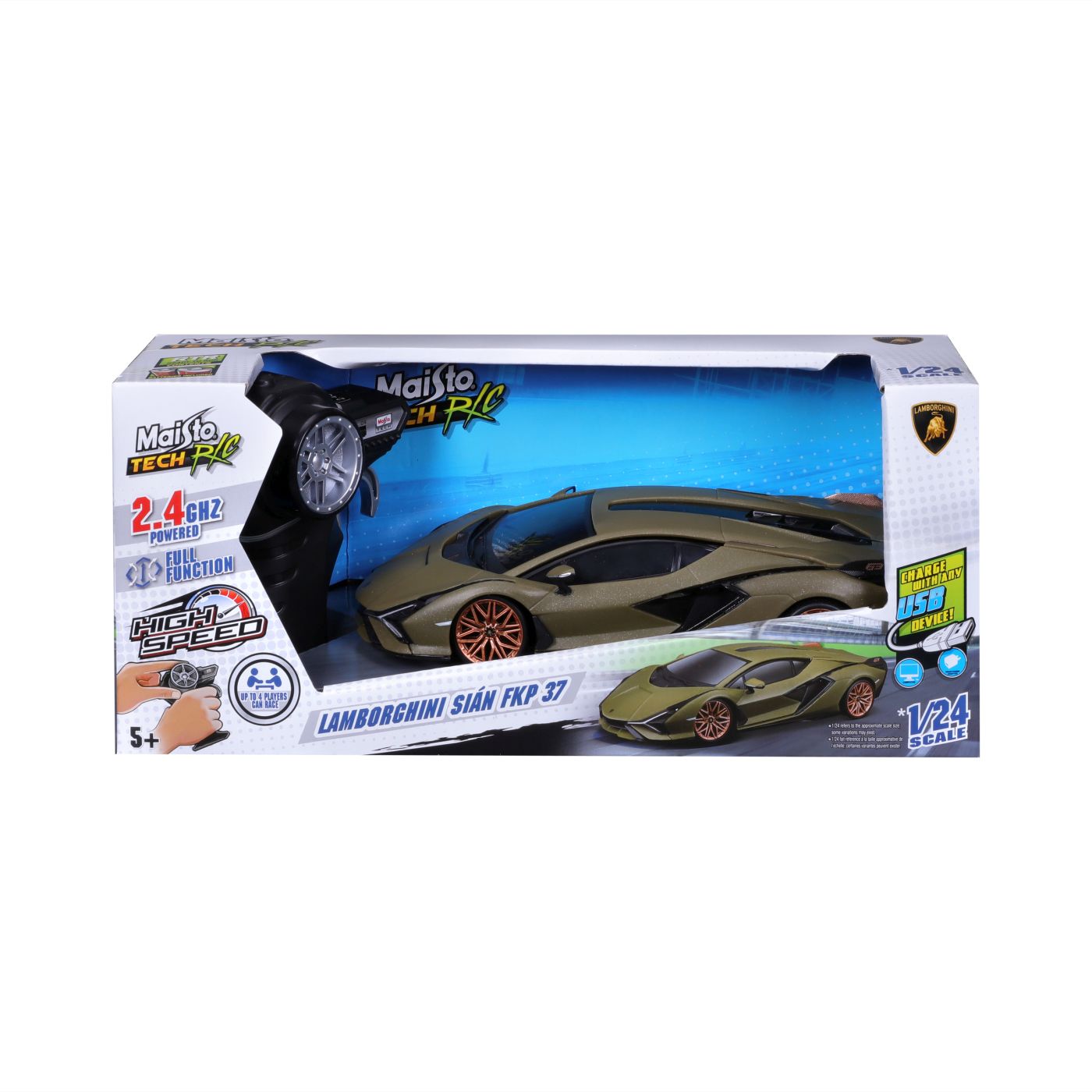 Maisto Masinuta Premium Cu Telecomanda 2.4GHz Lamborghini Sian FKP37 Scara 1 La 24
