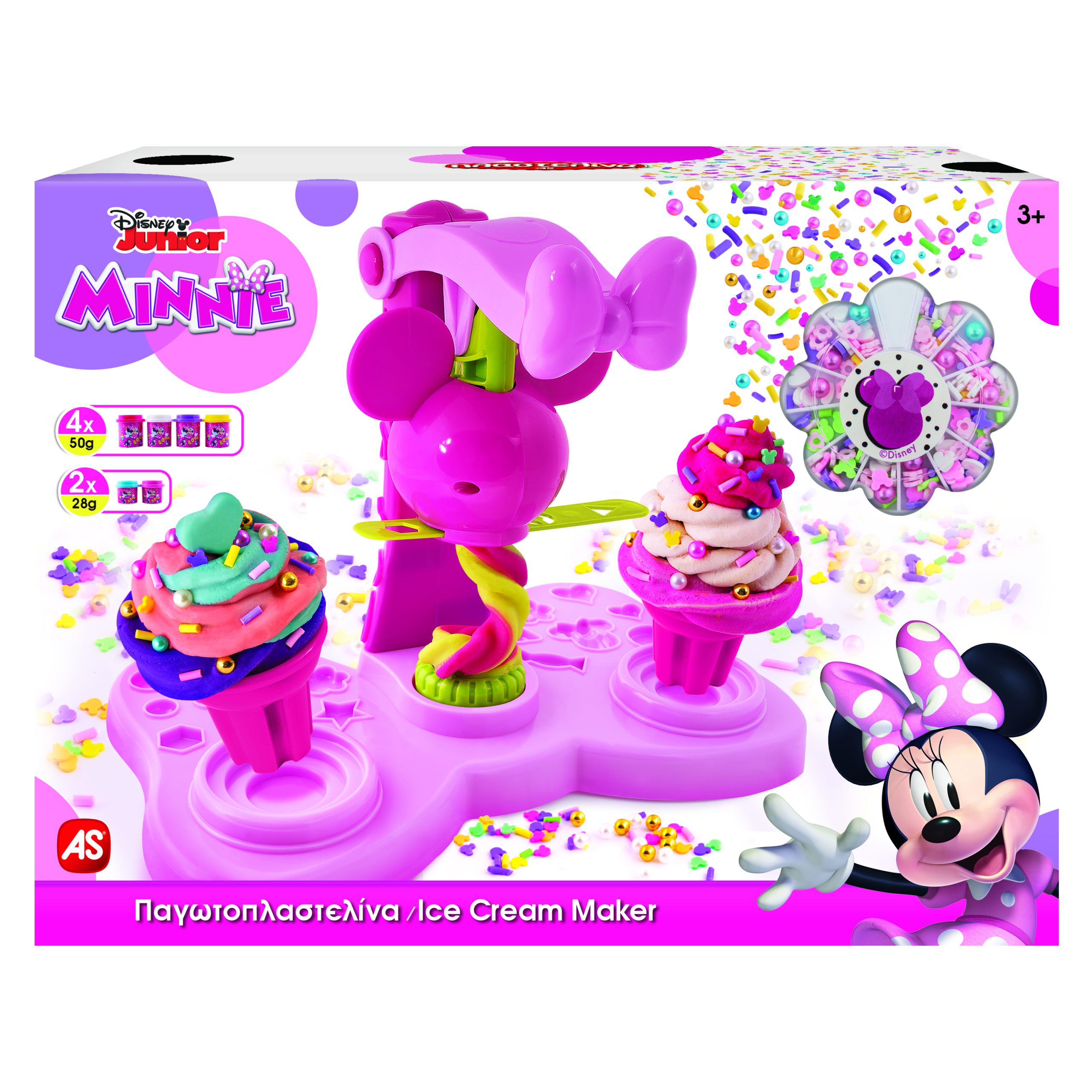 Masina De Inghetata De Plastilina Minnie Cu Decoratiuni Colorate