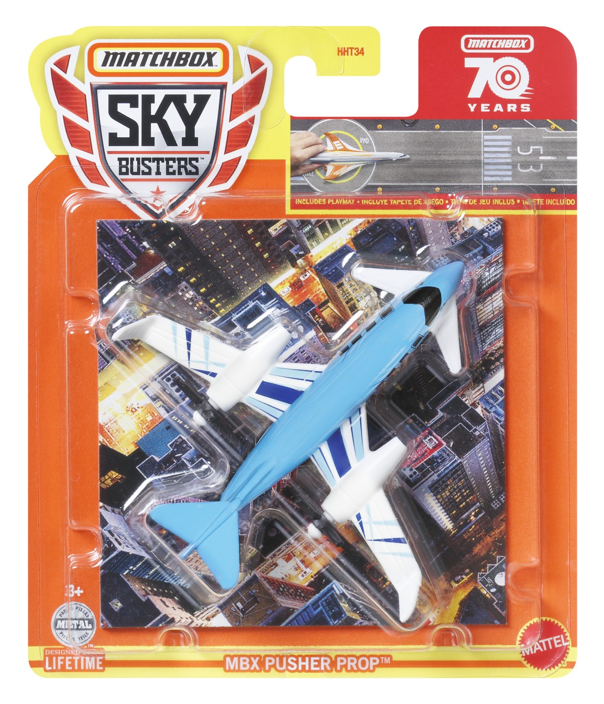 Matchbox Skybusters Set Avion Din Metal Mbx Pusher Prop Si Covoras