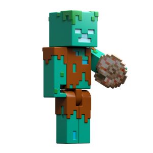 MINECRAFT CRAFT A BLOCK FIGURINA DROWNED 8CM