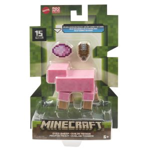 MINECRAFT CRAFT A BLOCK FIGURINA DYED SHEEP 8CM
