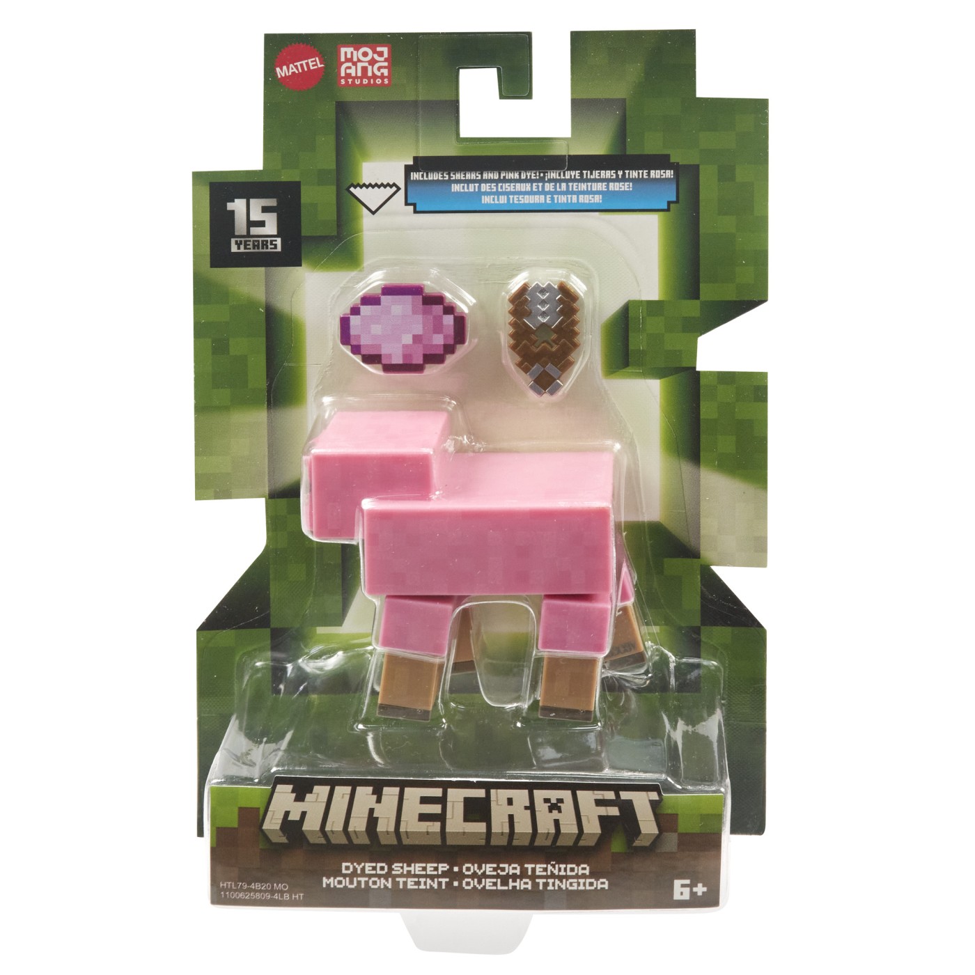 MINECRAFT CRAFT A BLOCK FIGURINA DYED SHEEP 8CM