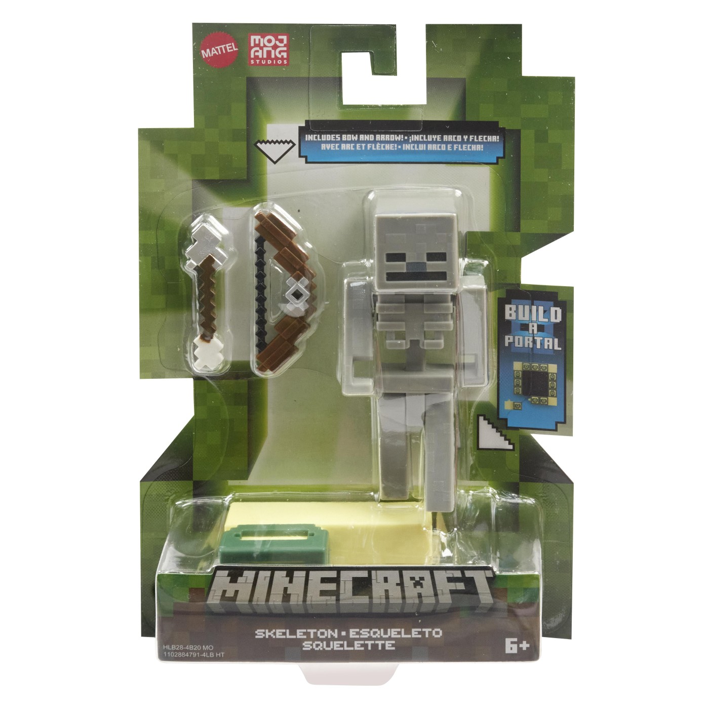 MINECRAFT CRAFT A BLOCK FIGURINA STRONGHOLD SKELETON 8CM