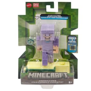 MINECRAFT CRAFT A BLOCK FIGURINA STRONGHOLD STEVE 8CM