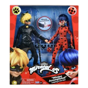 MIRACULOS BUBURUZA 2 PAPUSI LADYBUG SI CAT NOIR 30CM