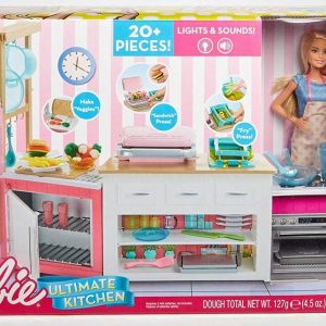 PAPUSA BARBIE CU SET DE JOACA BUCATARIE