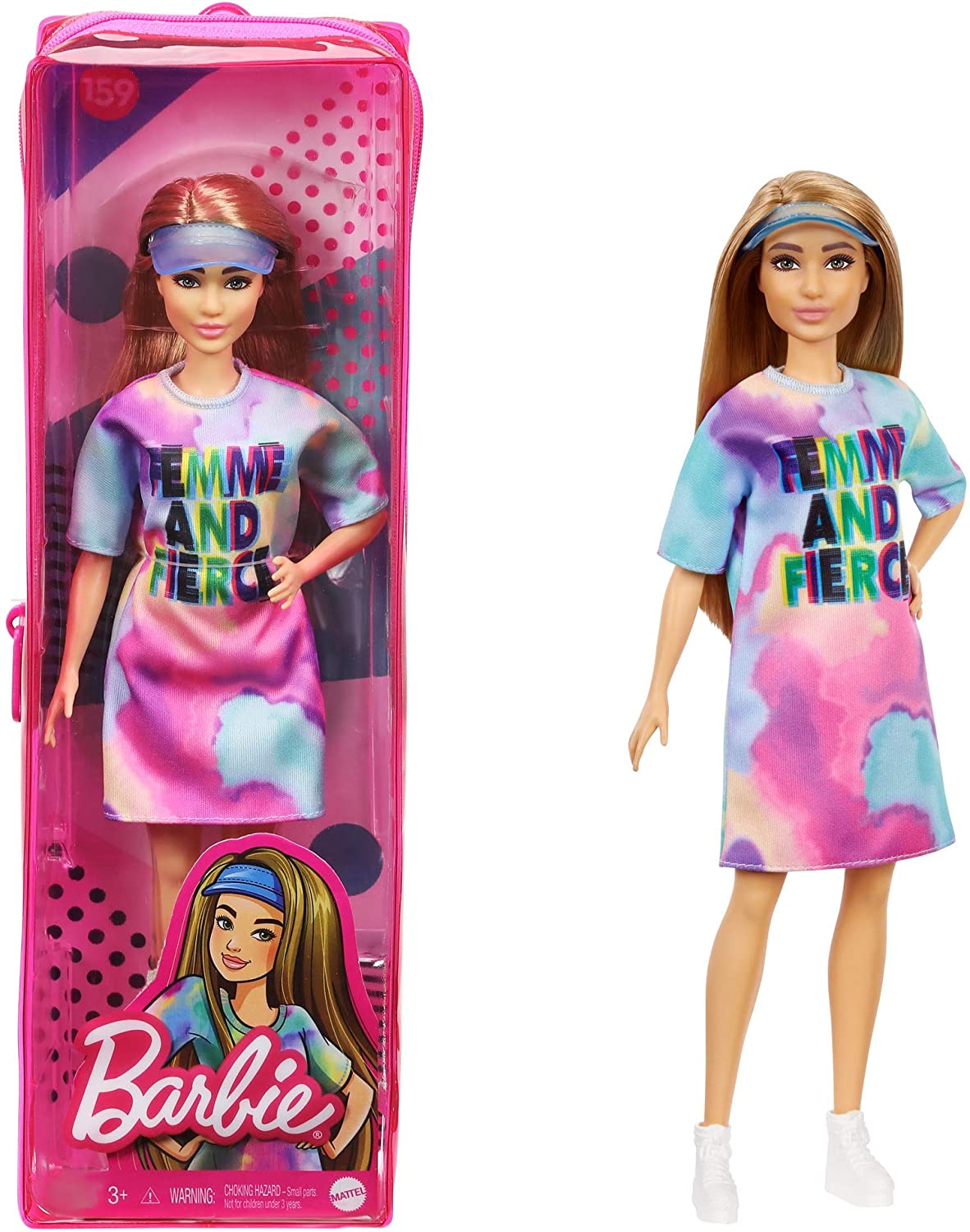 Papusa Barbie Fashionista Cu Parul Blond Si Rochita Sport