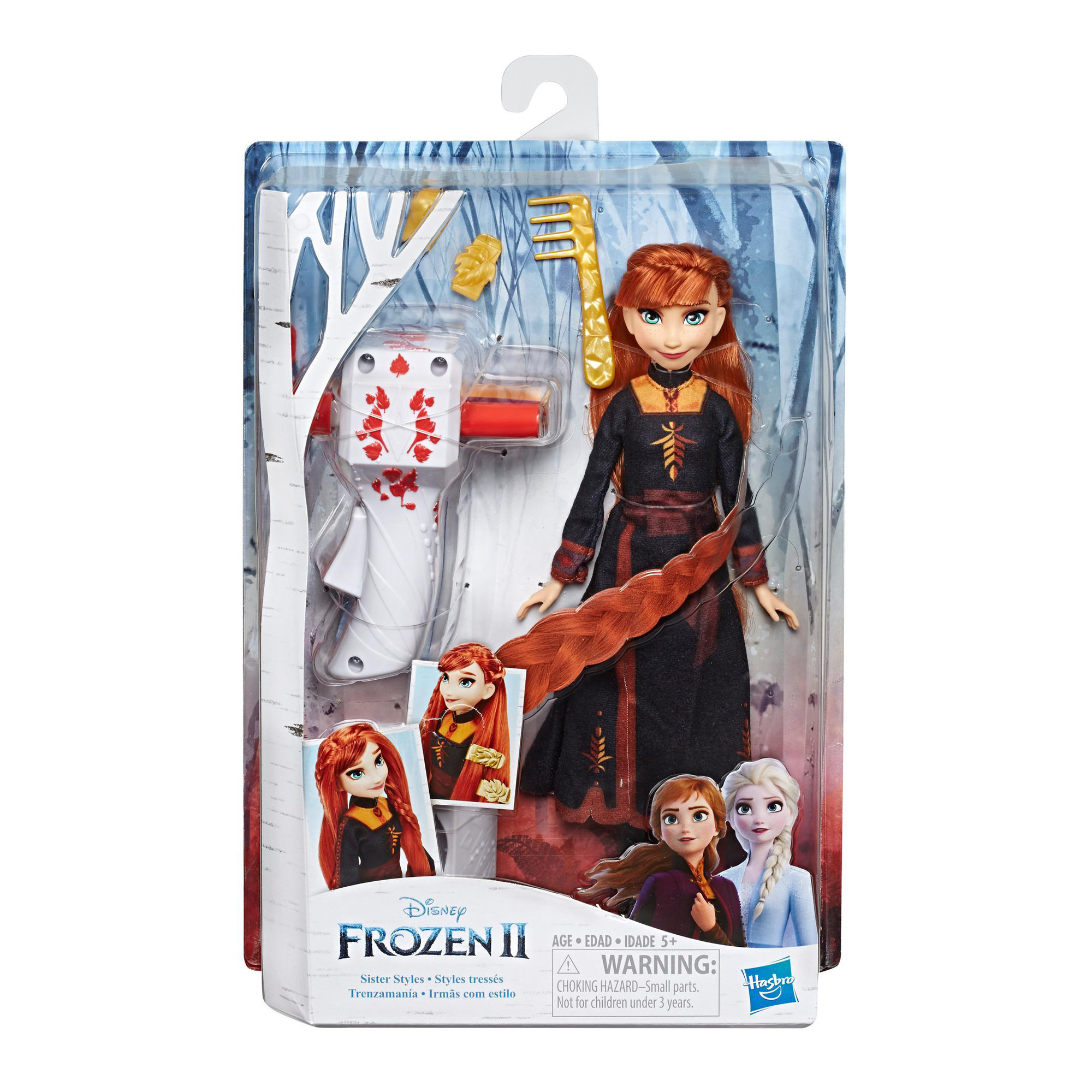 Papusa FROZEN2 Anna Cu Par Lung Pentru Impletit