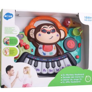 PIANINA BEBE MAIMUTICA DJ CU LUMINI SUNETE SI MICROFON
