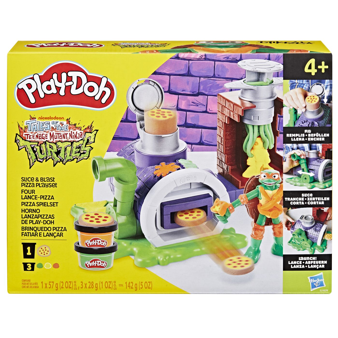 Play Doh Povestiri Cu Testoase Ninja Adolescente Mutante Set Pizza Taie Si Arunca