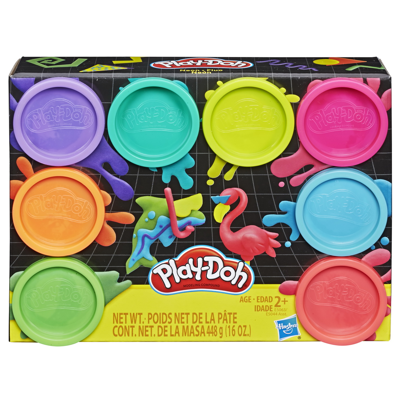 Play Doh Set 8 Borcanase Neon